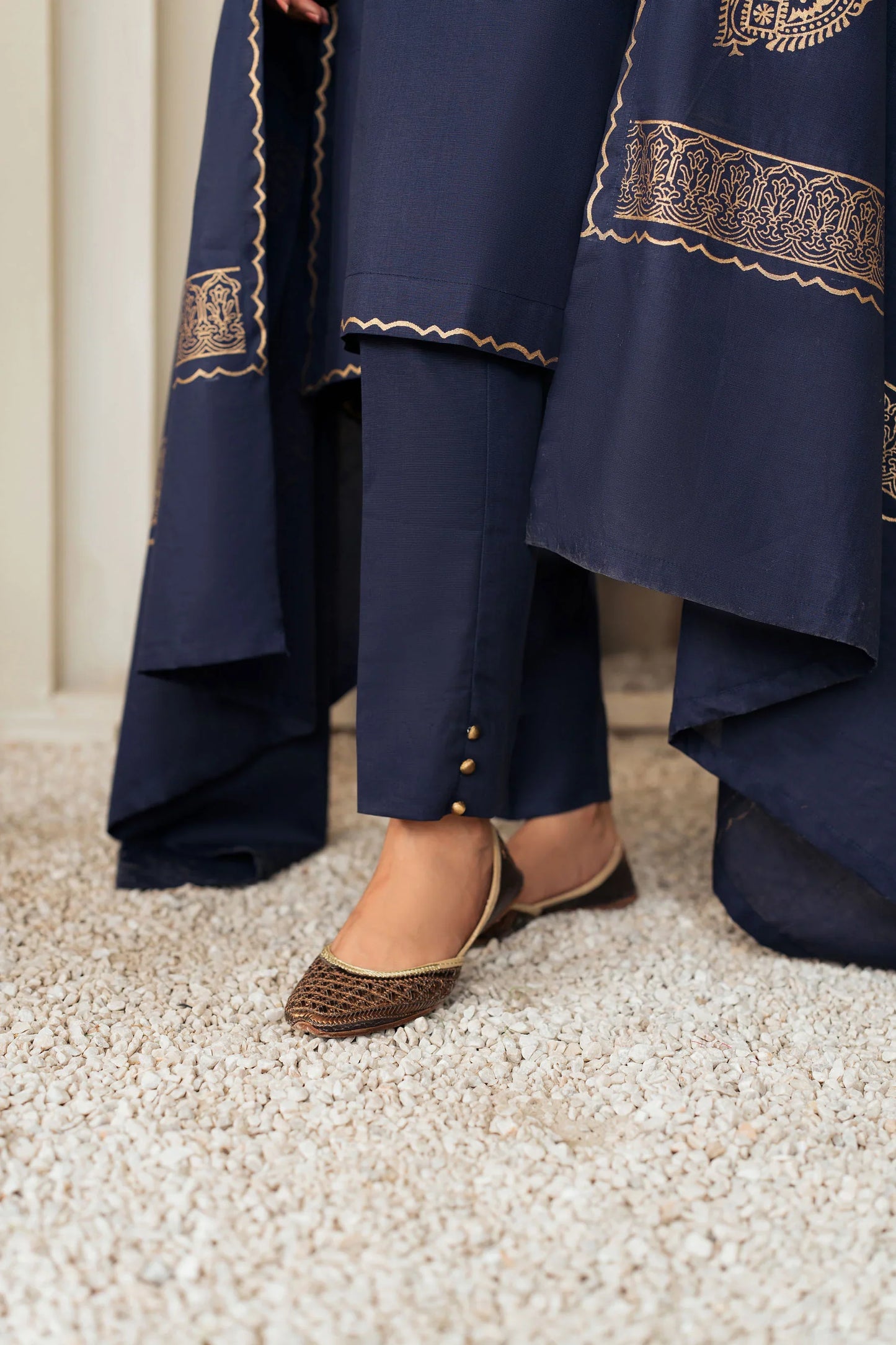 Midnight Charm Embroidered Kurta Set with Dupatta